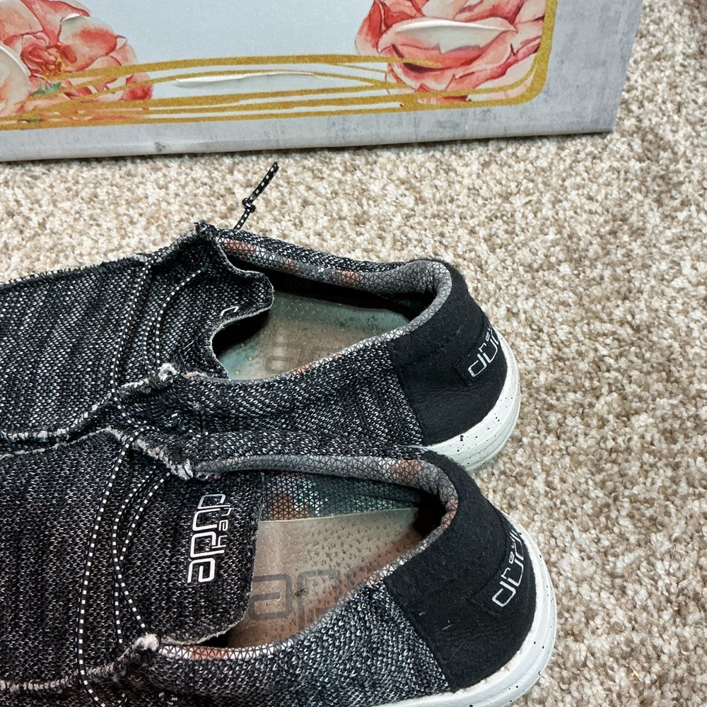Hey Dude Charcoal and Cream Women's Loafers - Picture 2 of 6